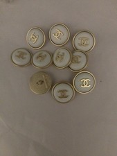 Lot Of ten 22 Mm Designer Cc Vintage Button Gold Tone Chanel 10 BUTTONS picture