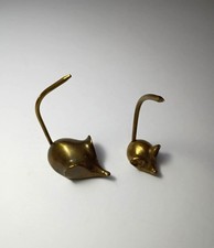 vintage mid-century solid brass mouse figurines. Made in Hong Kong picture