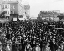 Street in America is packed full of people Historic Old Photo picture