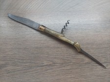 VTG RARE French Laguiole G. David Extra 440 Arbalete Pocket Knife Corkscrew Awl picture