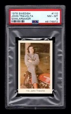PSA 8 JOHN TRAVOLTA of GREASE & SATURDAY NIGHT FEVER 1978 Swedish Card #110 NICE picture