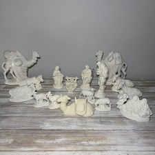 Vintage 16 Piece Atlantic Mold NATIVITY SET ~ White Glazed Ceramic 7
