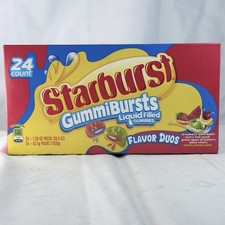 RARE Starburst GummiBursts Flavor Duos Liquid Filled Gummies 24 Count Box picture
