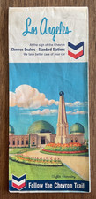 1965 CHEVRON STANDARD LOS ANGELES ROAD MAP GASOLINE OIL CALIFORNIA picture