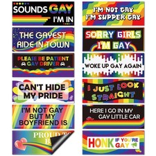 12 Pcs Rainbow Magnetic Car Stickers, Gay Pride Car Magnets, Reusable Prank Bump picture