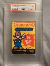 1989 Topps Nintendo Wax Pack Mario - Blue Overalls PSA 7 sealed pack picture