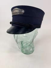 Boston and Maine Trainman Visor Cap Original Black  7 1/8  Rail Conductor picture