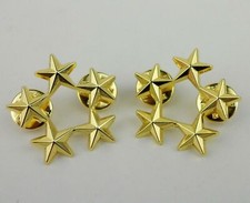  WWII WW2 A Pair Of US Army Officer 5 Stars General Rank Badges Pin Gold - US278 picture