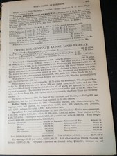 1886 train report PITTSBURGH CINCINNATI ST LOUIS RAILWAY Birmingham Pa Cadiz OH picture