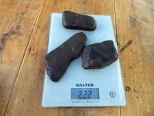 Unpolished Natural Whitby Jet Specimens Fossil Wood x3 - 222g. Beachcombed LARGE picture