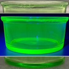 Hazel Atlas Uranium Glass Round Refrigerator Bowl c1930s Made in USA 6