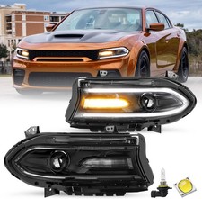 Halogen Headlight Assembly Compatible with 2015-2023 Dodge Charger | Headlamp W/ picture