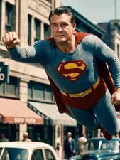 RARE COLOR STILL  SUPERMAN GEORGE REEVES FLYING picture