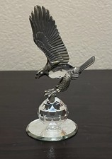 Vintage 1980’s JJ Jonette Pewter Eagle Crystal Body & Ball Sculpture Stamped picture
