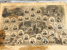 1872 Wesleyan Methodism Church History Lithograph including Francis Burns picture
