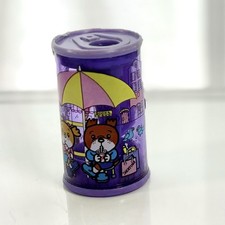 Vtg Ribbon Pencil Sharpener Bobby & Kate Purple 1981 Japan 2.25” picture
