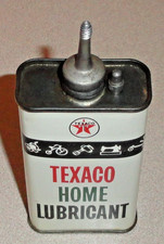 Rare Old Vintage NOS Lead Top TEXACO 4 Oz Home Lubricant Oil Can Handy Oiler Tin picture