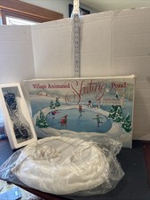 Vintage Dept56 Village Animated Skating Pond Incomplete picture