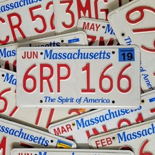 Massachusetts License Plate 🔥FREE📬🔥 1 Real Random Embossed MA Tag picture