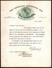 1901 Buffalo NY - Pan American Exposition - Color Rare Letter Head Bill picture