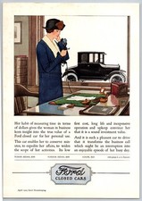 Vintage 1924, Ford Closed Cars, Fordor Sedan Auto, Automobile, Car 20's Print Ad picture