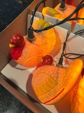 Vintage Glowin' Gobblers String of 10 Turkey Lights Working and in Original Box picture