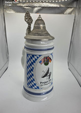 Vintage Bad Aibling Station Project 329 German Porcelain Beer Stein Pewter Lid picture