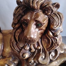 MINT Vintage Freeman McFarlin Gold Leaf Lion Statue 20