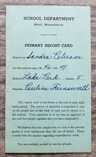 Vintage 1946-47 Athol Mass Elementary School 1st Grade Report Card Ephemera picture