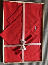 Red Linen Placemat And Napkin Set Vintage  picture