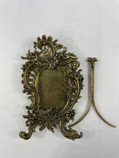 Antique French Gilt Bronze Cherub Rococo Tabletop Photo Frame Easel Back picture