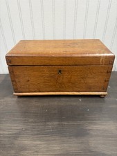 Oak box with dovetails Spice Safe machinist  jewelry box vintage/antique picture