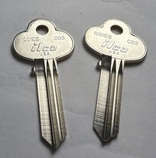 2x Ilco C03 1001EB Uncut Key Blanks Cabinet Locksmith Replacement Pair picture