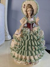 XLarge Vintage German Original Dresden Lace Karl Klette Porcelain Figurine 11