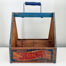 Vintage 30's 40's Wooden Bigger Pepsi Cola Better Wooden Carrier Advertisement picture