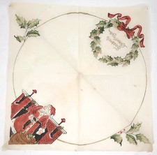Antique 1920s Dennison Christmas Crepe Paper Napkin Made In USA picture