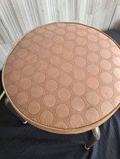 Vintage MCM Pearl-Wick Stool Pink Polka Dot Vinyl Seat & Chrome Legs  picture