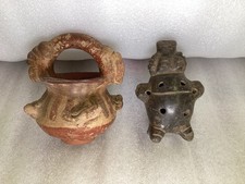 Ancient Pre-Columbian Lot of 2 Miniature Pot Pottery Pot #1 picture