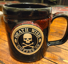 2014 Death Wish Coffee Co. Black DENEEN POTTERY Coffee Mug BLCK/RED AWEsome picture