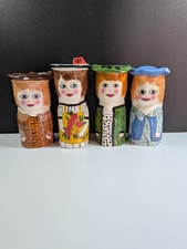 Susan Paley Ganz Vintage Set Of 4 Ceramic Lady Vases Bella Casa Hand Painted Art picture