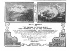 1907 Tacoma Eastern Railroad Co WA Ad * Visit Mount Tacoma + Rainier Nat'l Park picture