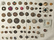 LOT of Antique/Vintage Buttons - About 65 Unique Buttons picture