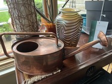 Vintage English-Style Copper Watering Can Patina  picture