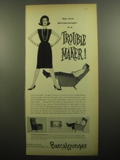 1960 Barcalounger Chair Ad - Our new BarcaLounger is a Trouble Maker picture
