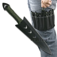 6PC Ninja Ninjutsu Tactical Combat Hunting Kunai Throwing Knife Set w/ CASE picture