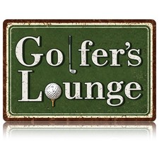Vintage Golfers Lounge Sign, 30x20cm/12x8in Tinplate Golf Lounge Decor with Safe picture