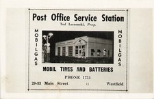 RPPC Mobil Gas Service Station At Night Westfield Massachusetts MA Mobil Tires picture