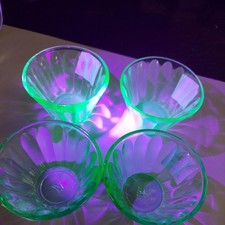 E21- Four  Hazel Atlas  Uranium Custard Cups picture