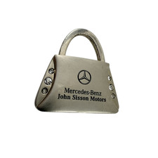 Mercedes Benz RARE Padlock Purse w/ Crystals Dealer Key Fob Car Keychain picture