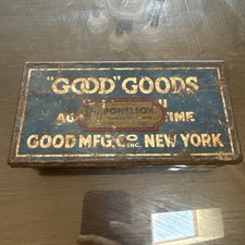 Vintage GOOD Mfg Co NY GOODS Fuller Ball and Cap Assortment Metal Case Tin Box picture